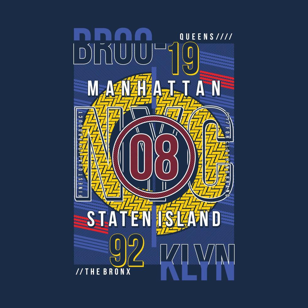 brooklyn abstract graphic typography vector print t shirt