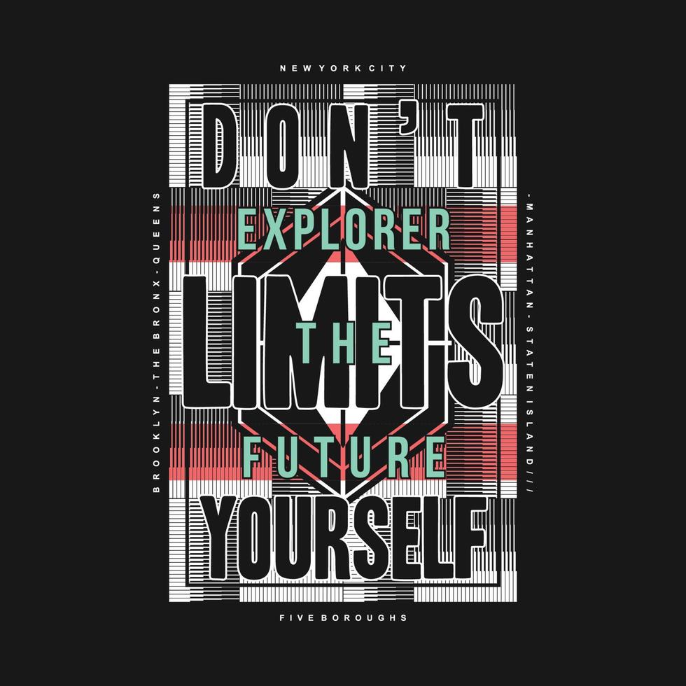 explorer the future, don't limits yourself abstract graphic vector print