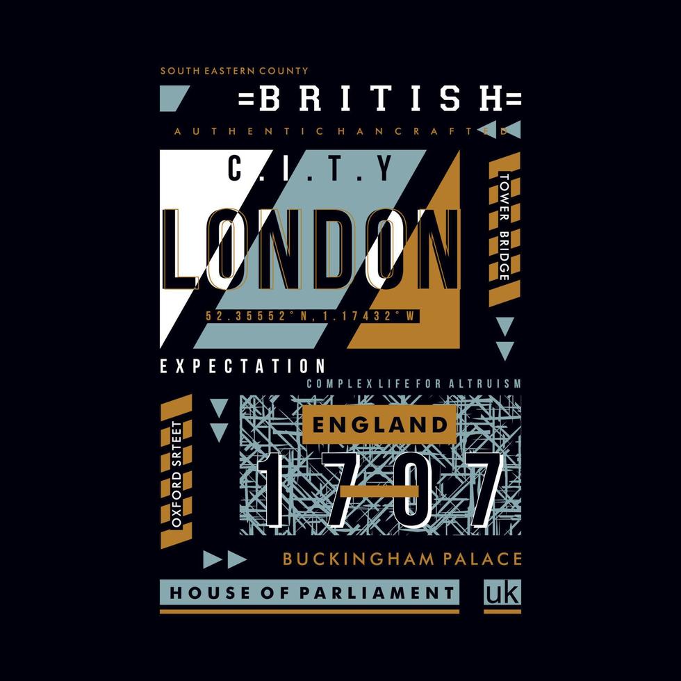london united kingdom abstract graphic t shirt print vector