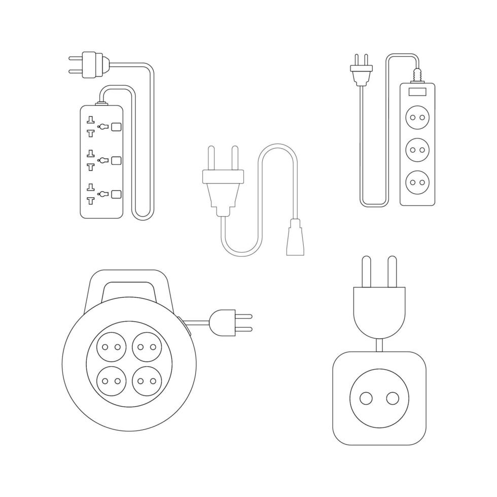 extensión cable sencillo vector icono