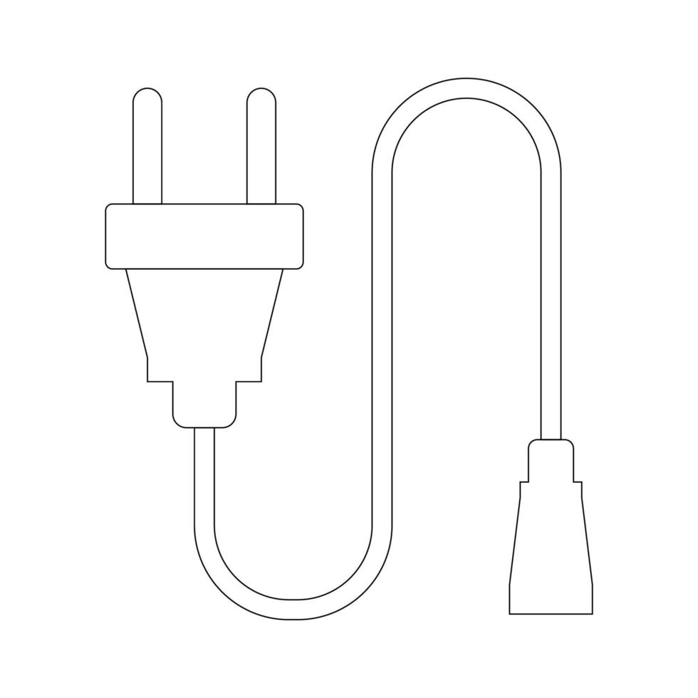 extensión cable sencillo vector icono