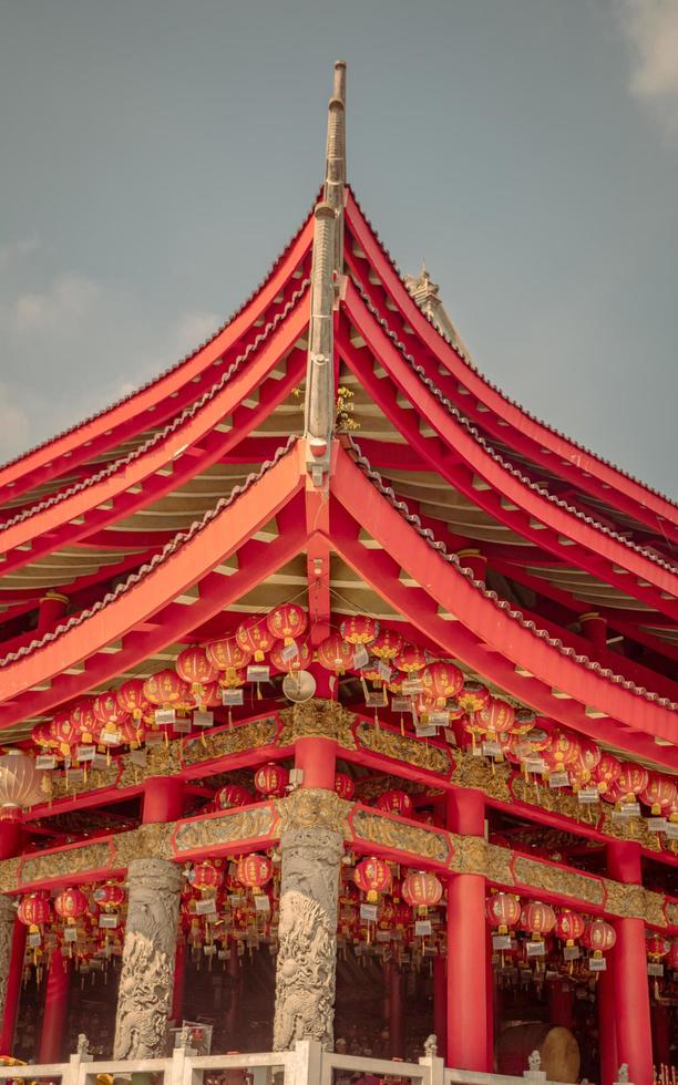 Rooftile of traditional Chinese temples when day time of Chinese new year.  The photo is suitable to use for Chinese new year, lunar new year background and content media.