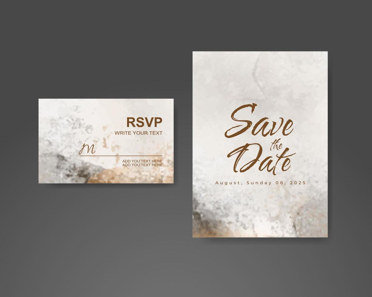 Wedding invitation with abstract watercolor background vector