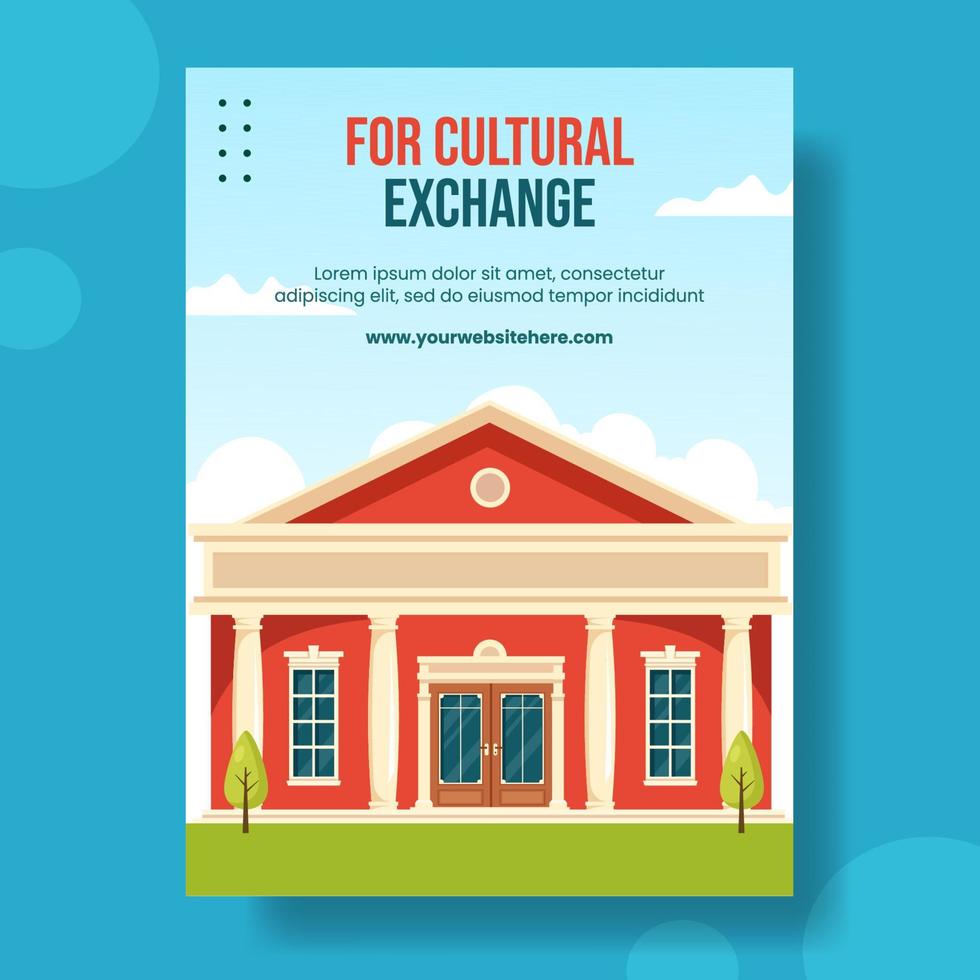 International Museum Day Vertical Poster Flat Cartoon Hand Drawn Templates Background Illustration vector