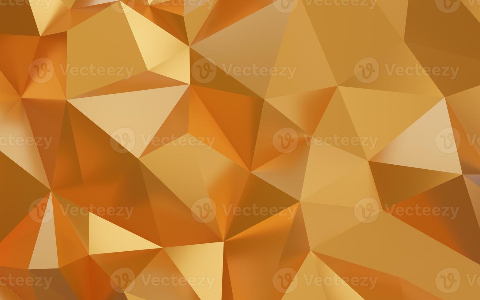 Abstract geometric gold color background, polygon, low poly pattern. 3d render illustration. photo