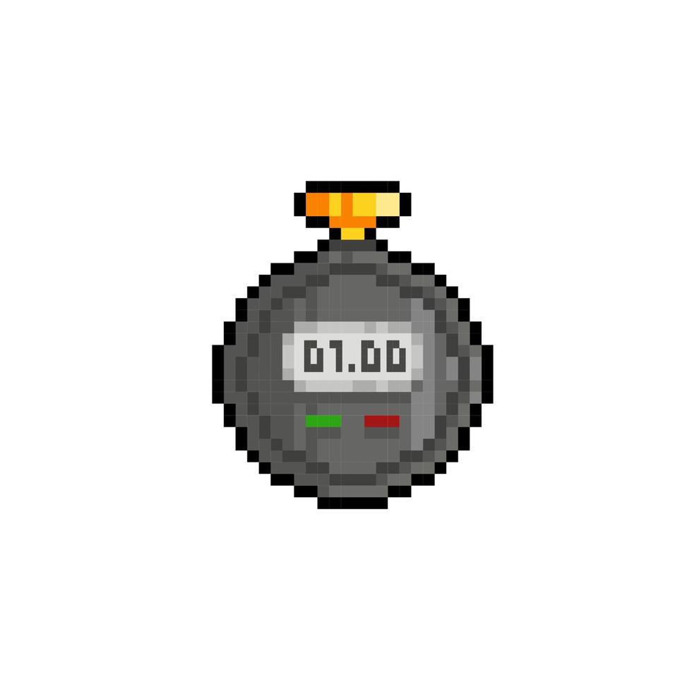 timer in pixel art style vector