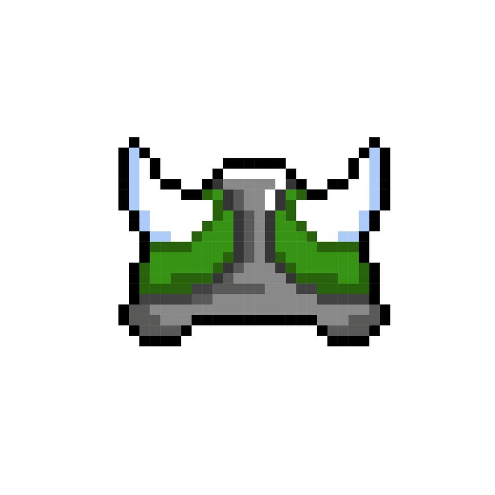 viking war helm in pixel art style vector