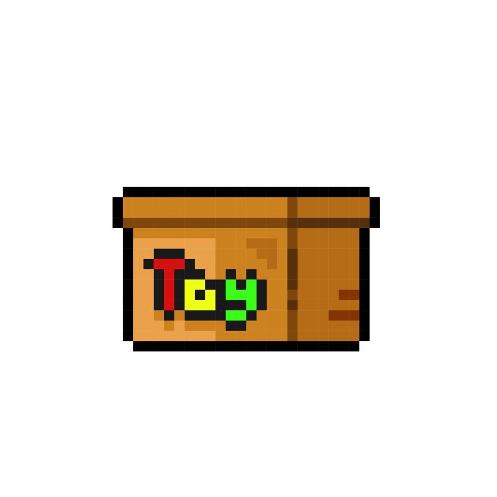toy box in pixel art style vector