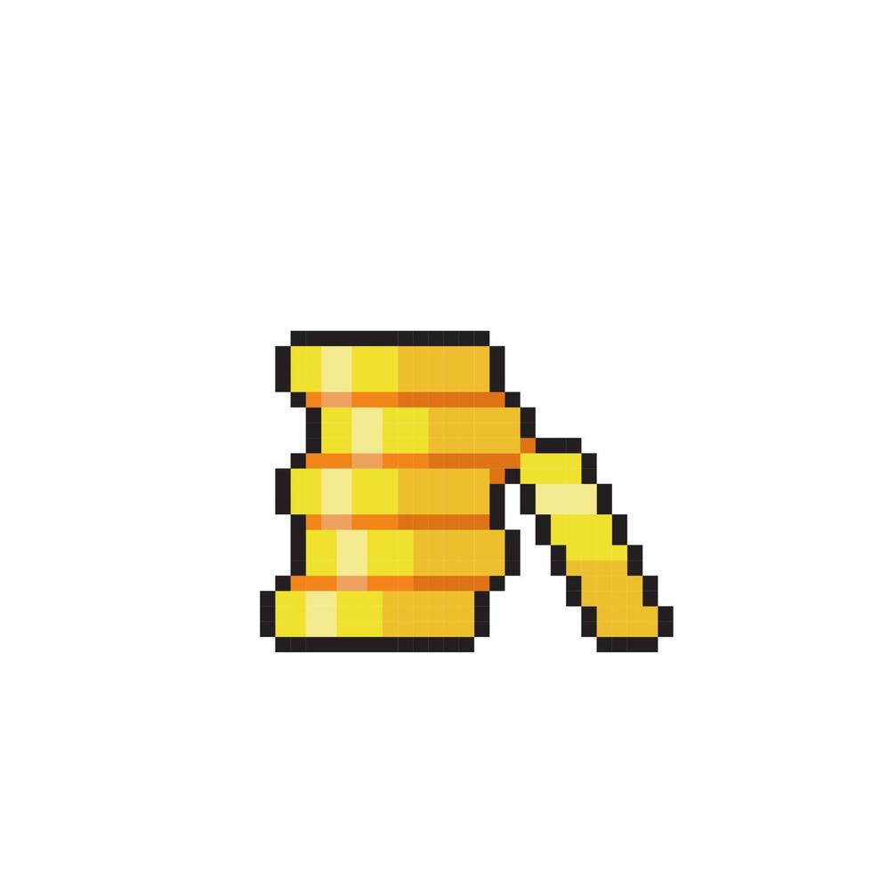 coin pile in pixel art style vector