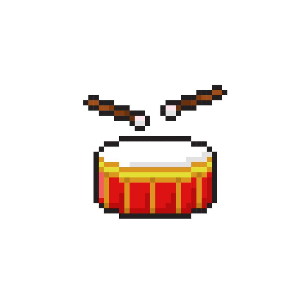 drum instrument in pixel art style vector