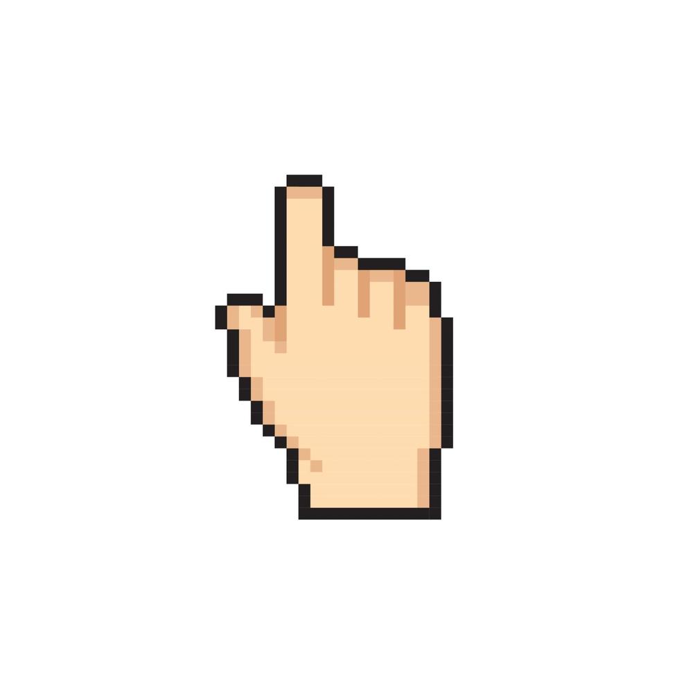 hand pointer sign in pixel art style vector