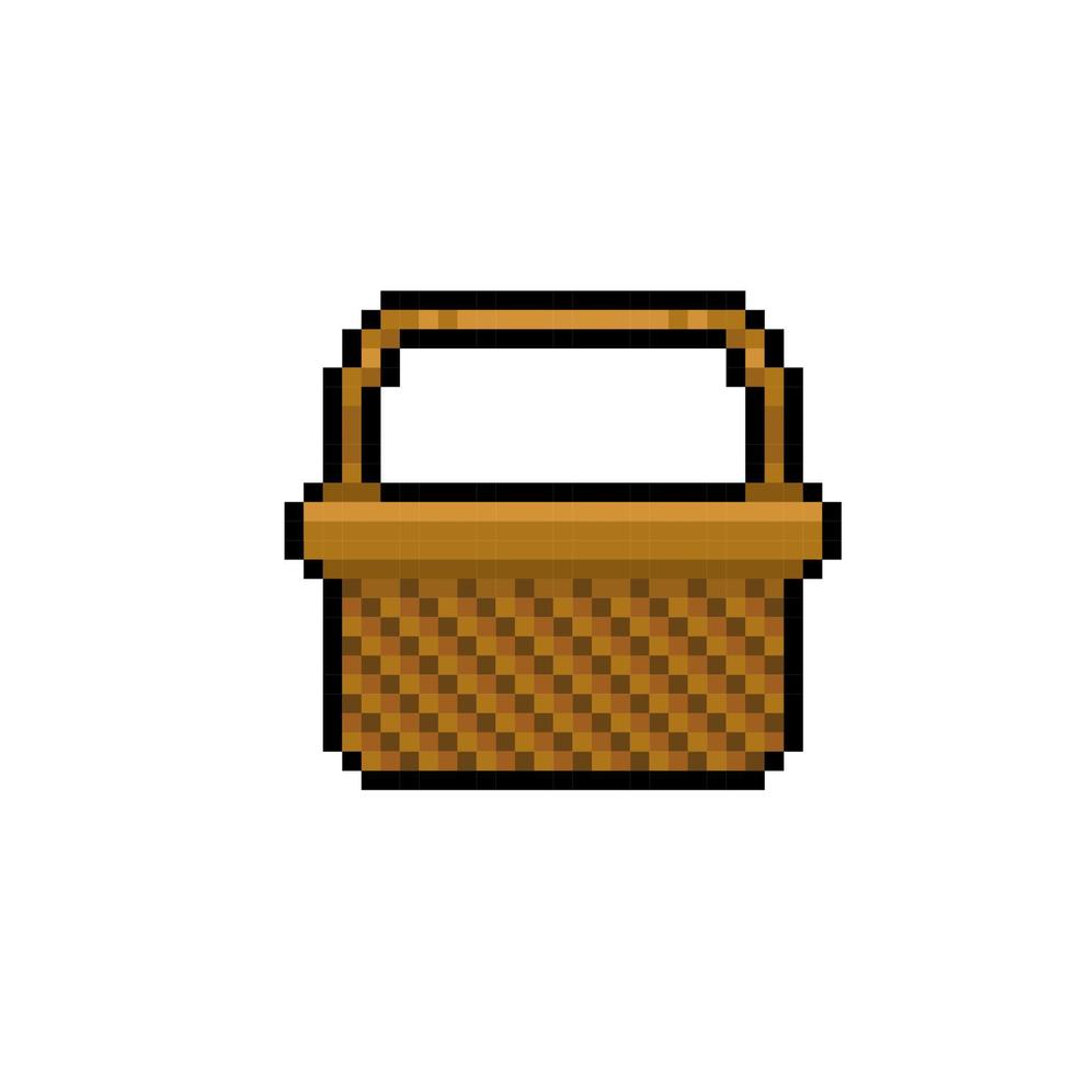 food bucket in pixel art style vector