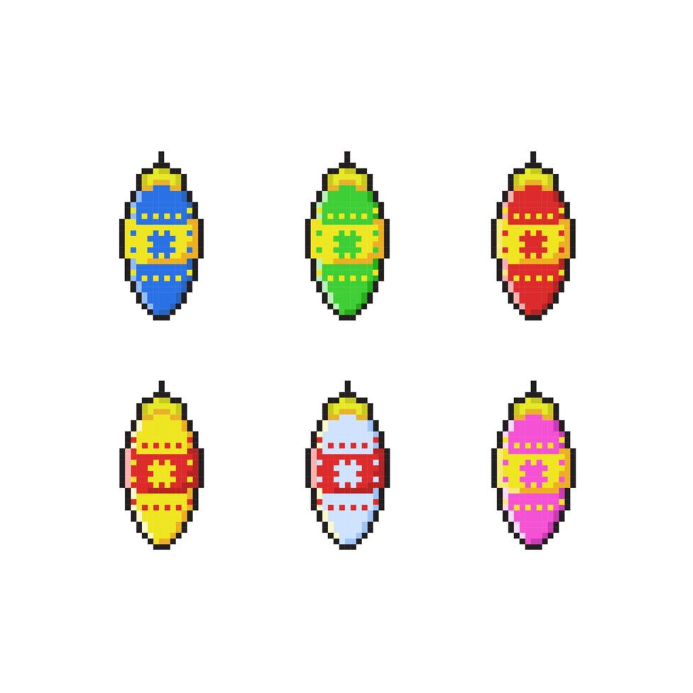 baubless with different color in pixel art style vector