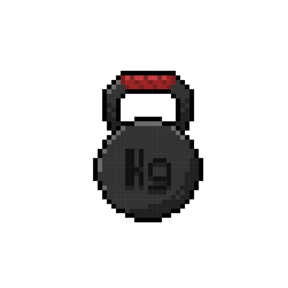 dumbbell in pixel art style vector