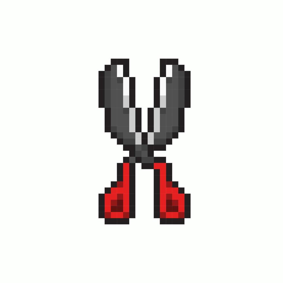 scissor in pixel art style vector