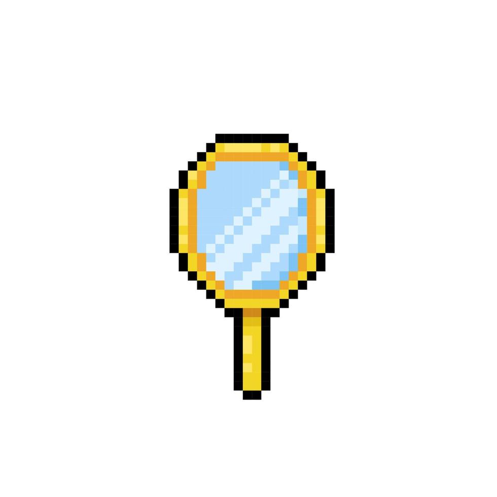 hand mirror in pixel art style vector