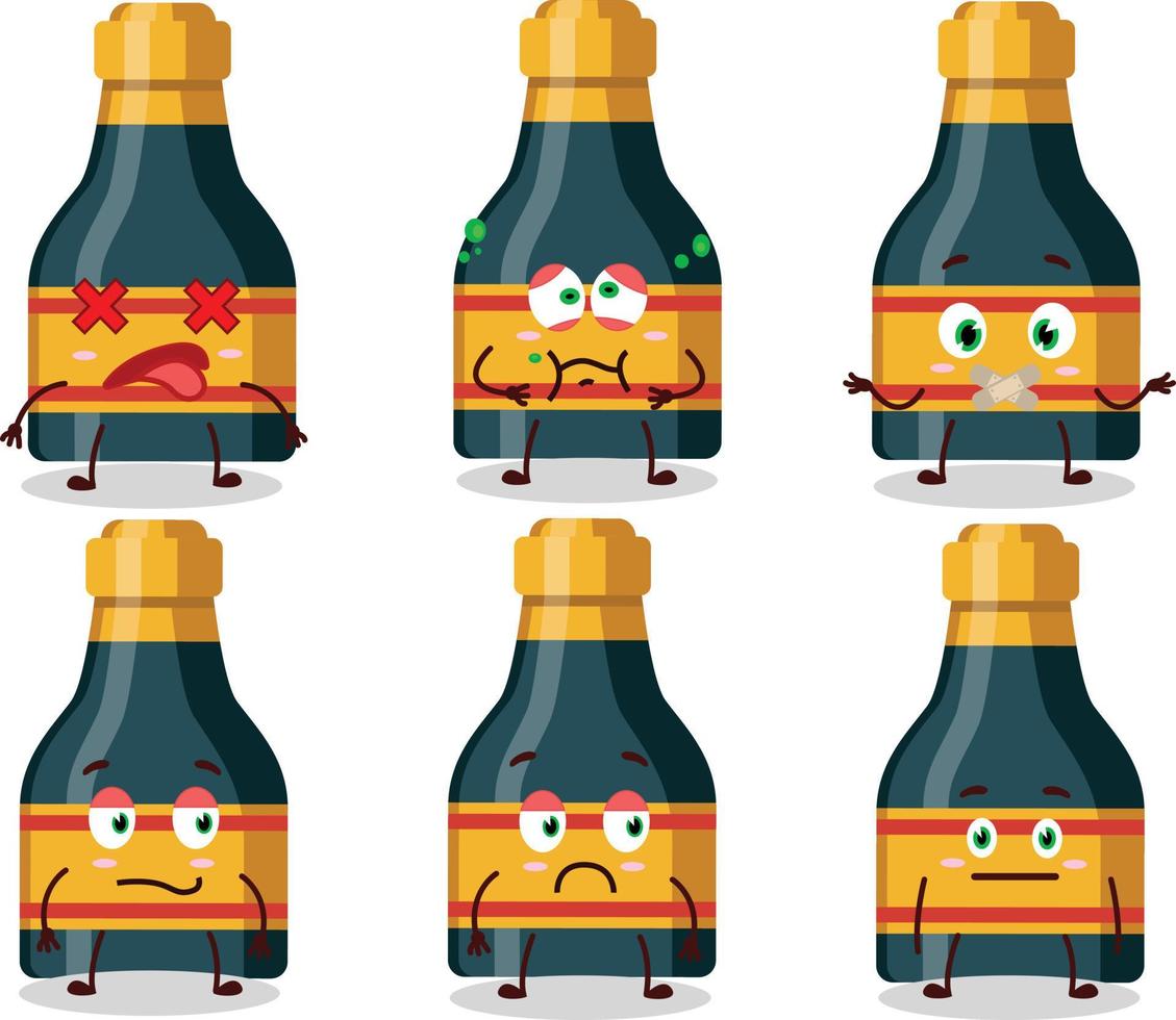 Wine bottle cartoon character with nope expression vector