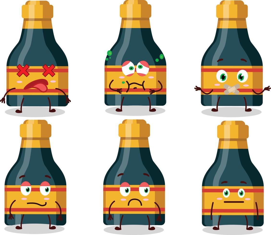 Wine bottle cartoon character with nope expression vector