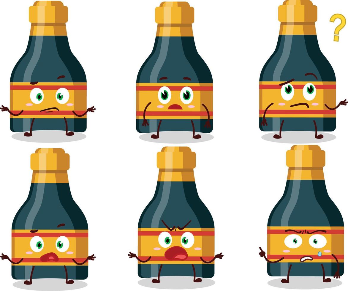 Cartoon character of wine bottle with what expression vector