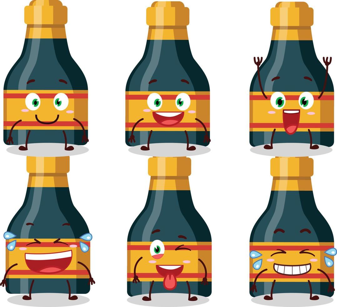 Cartoon character of wine bottle with smile expression vector
