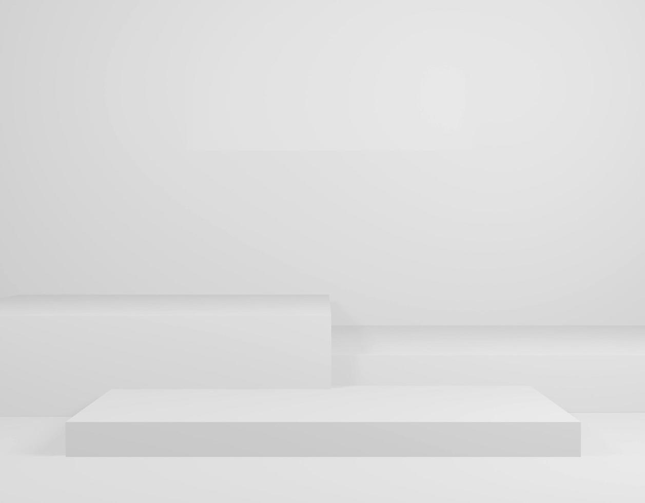 empty white podium.3D display podium on white background.Stand Minimal mockup for presentation.Abstract white background concept.Geometric platform show cosmetic product.Stage showcase.3D rendering photo