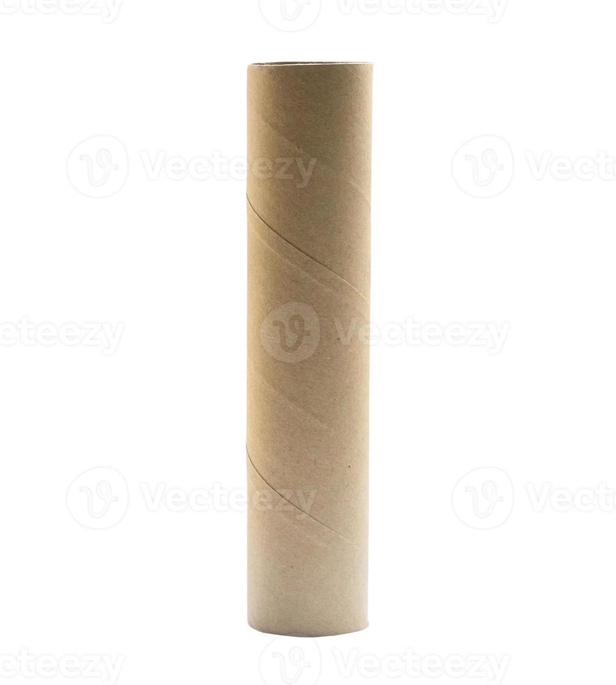 single standing tissue paper roll core isolated on white background with clipping path photo