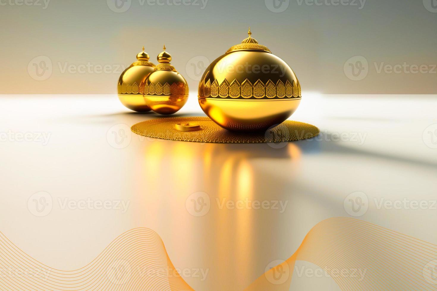 Ramadan Kareem 3d Mosque and lamp Image for  social media banner design photo