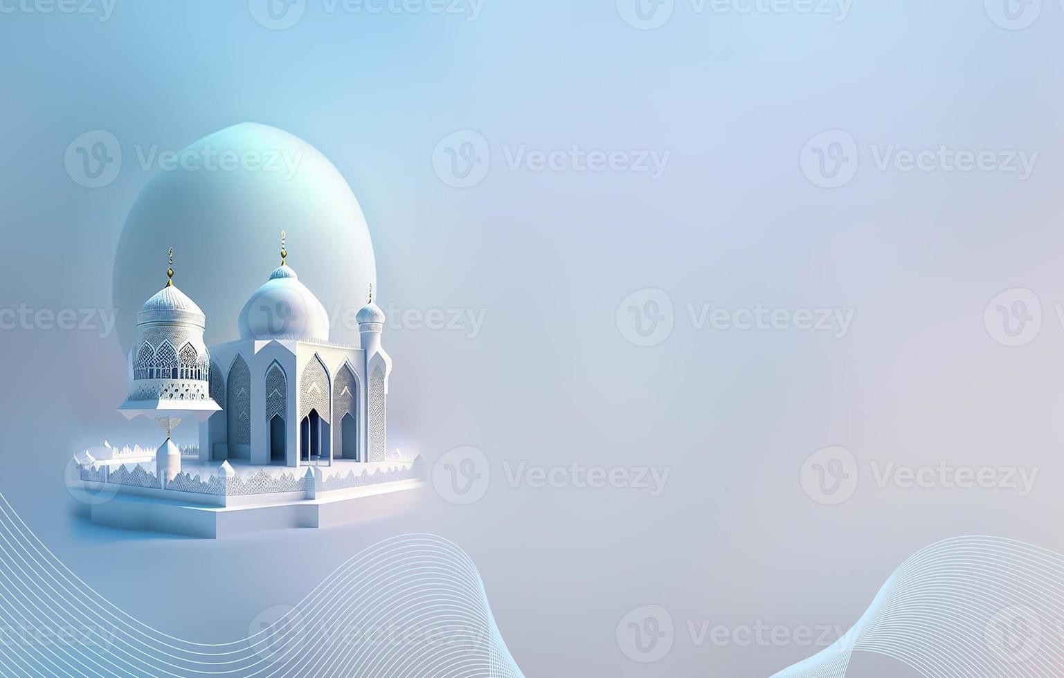 Ramadan Kareem 3d Mosque and lamp Image for  social media banner design photo