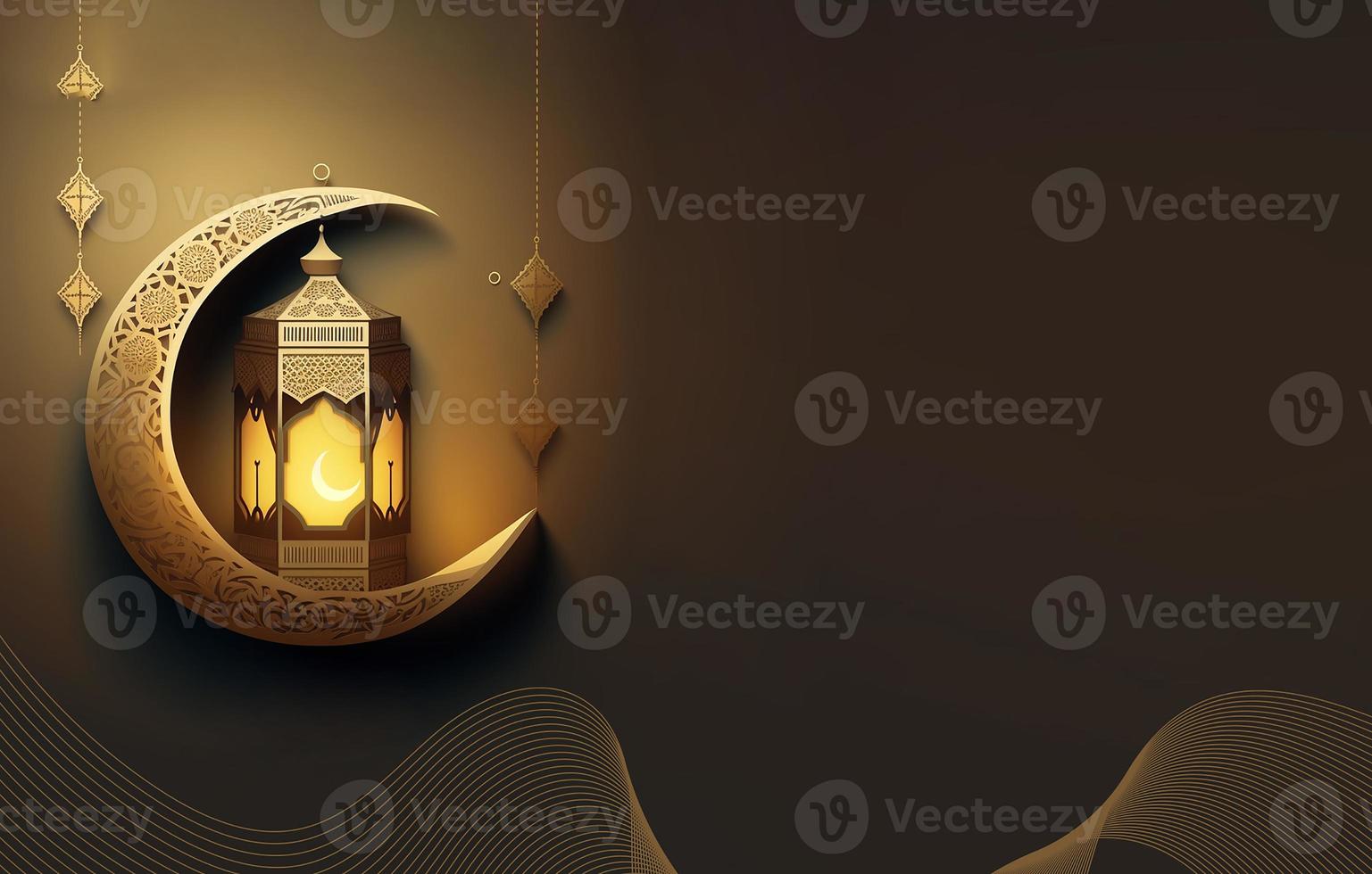 Ramadan Kareem 3d Mosque and lamp Image for  social media banner design photo