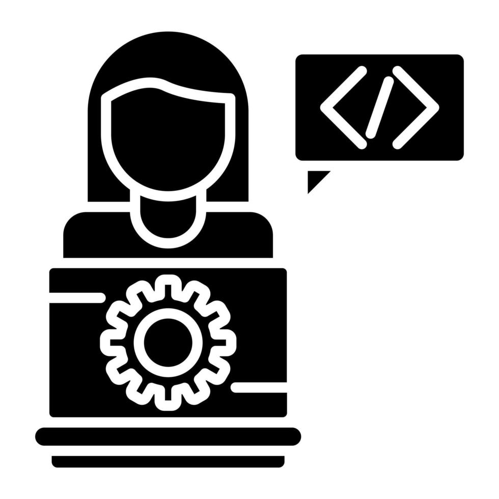 Software Engineer Woman vector icon