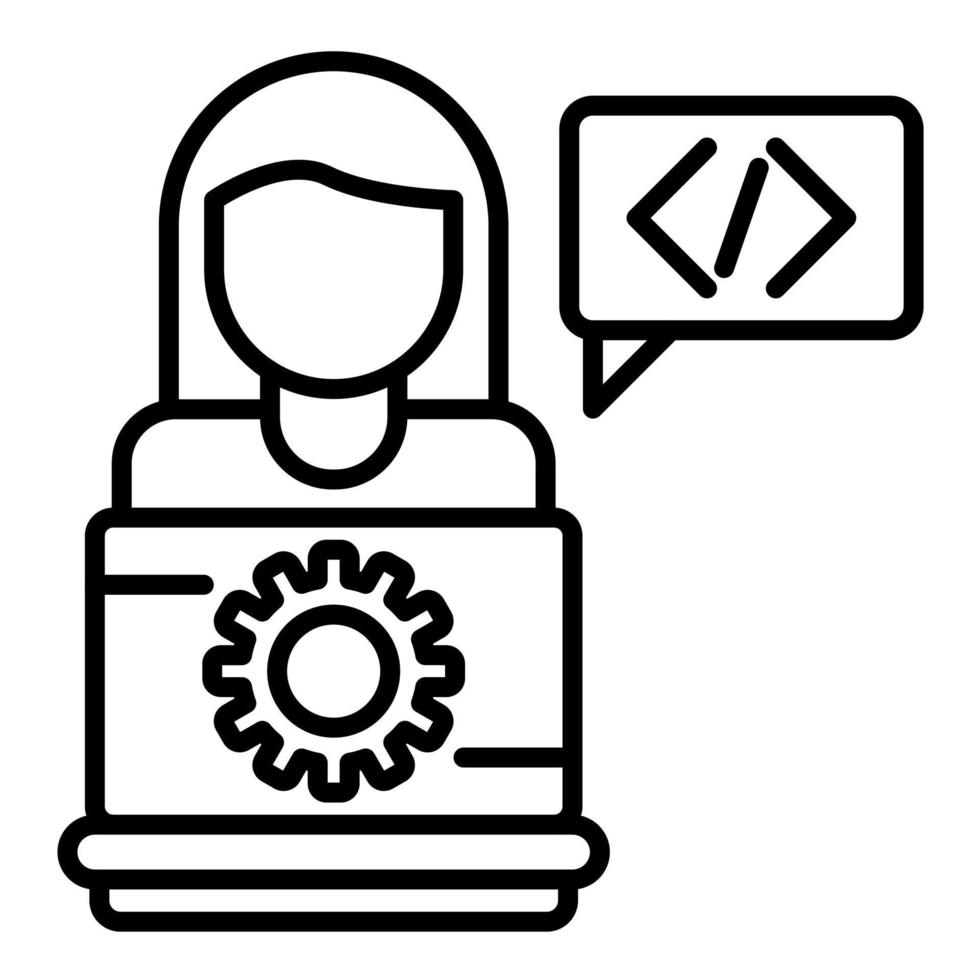 Software Engineer Woman vector icon