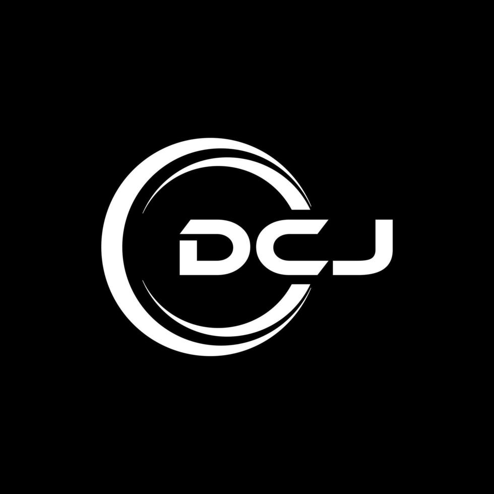 DCJ letter logo design in illustration. Vector logo, calligraphy designs for logo, Poster, Invitation, etc.