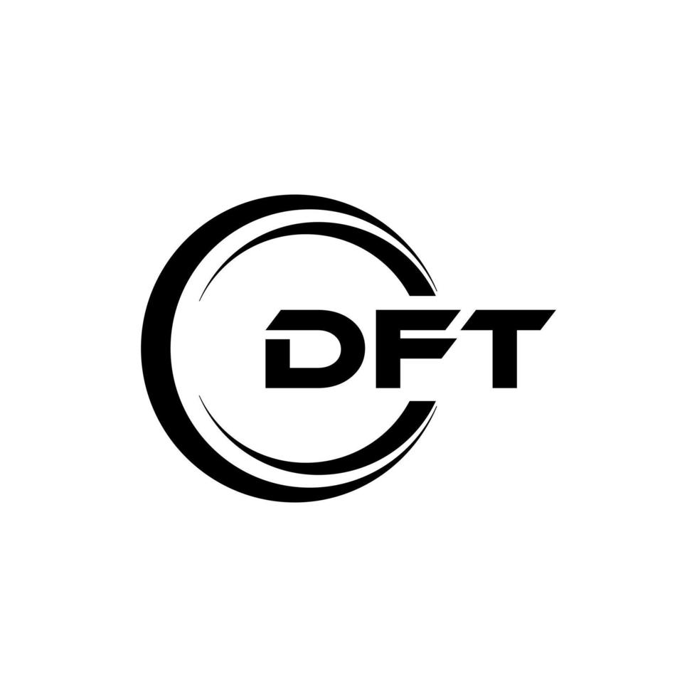DFT letter logo design in illustration. Vector logo, calligraphy designs for logo, Poster, Invitation, etc.