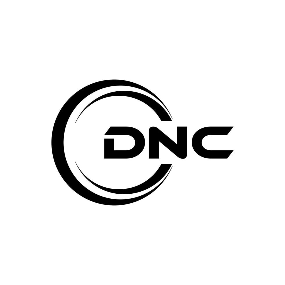 DNC letter logo design in illustration. Vector logo, calligraphy designs for logo, Poster, Invitation, etc.