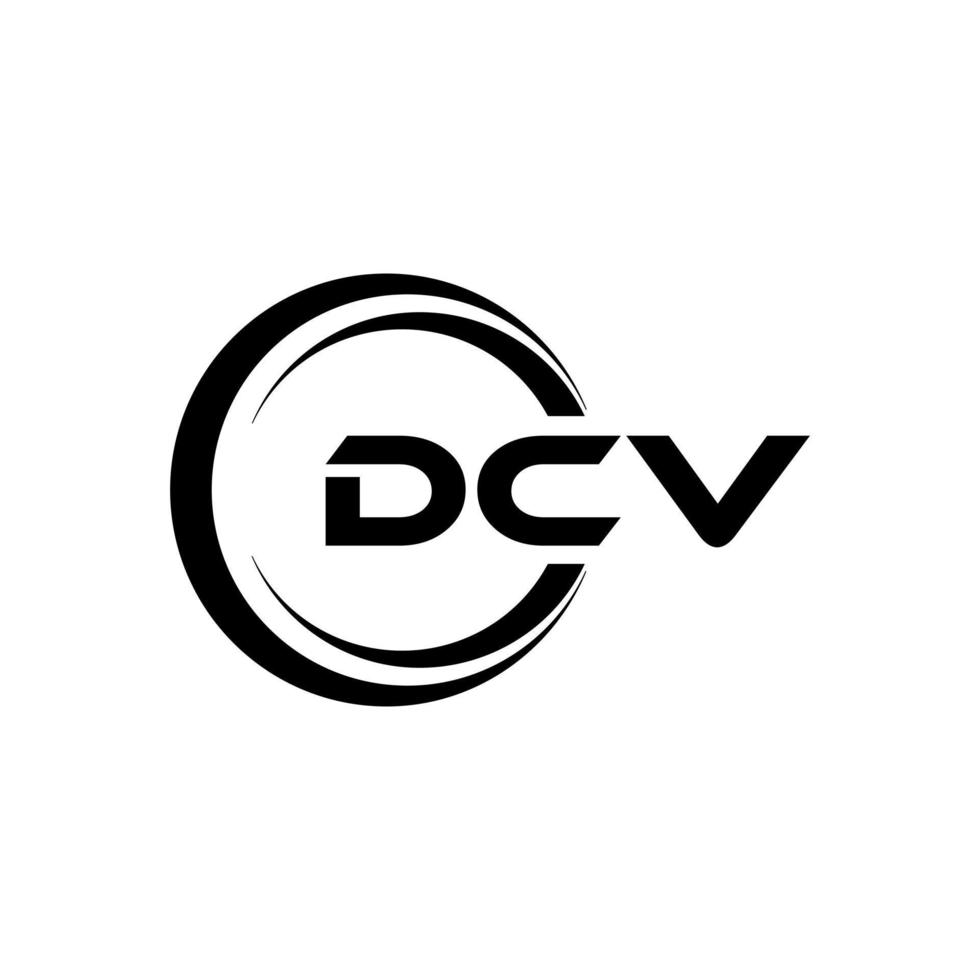 DCV letter logo design in illustration. Vector logo, calligraphy designs for logo, Poster, Invitation, etc.