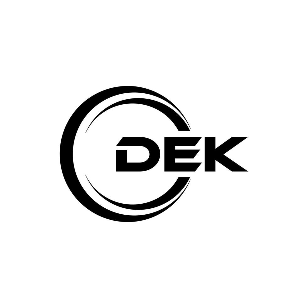 DEK letter logo design in illustration. Vector logo, calligraphy designs for logo, Poster, Invitation, etc.