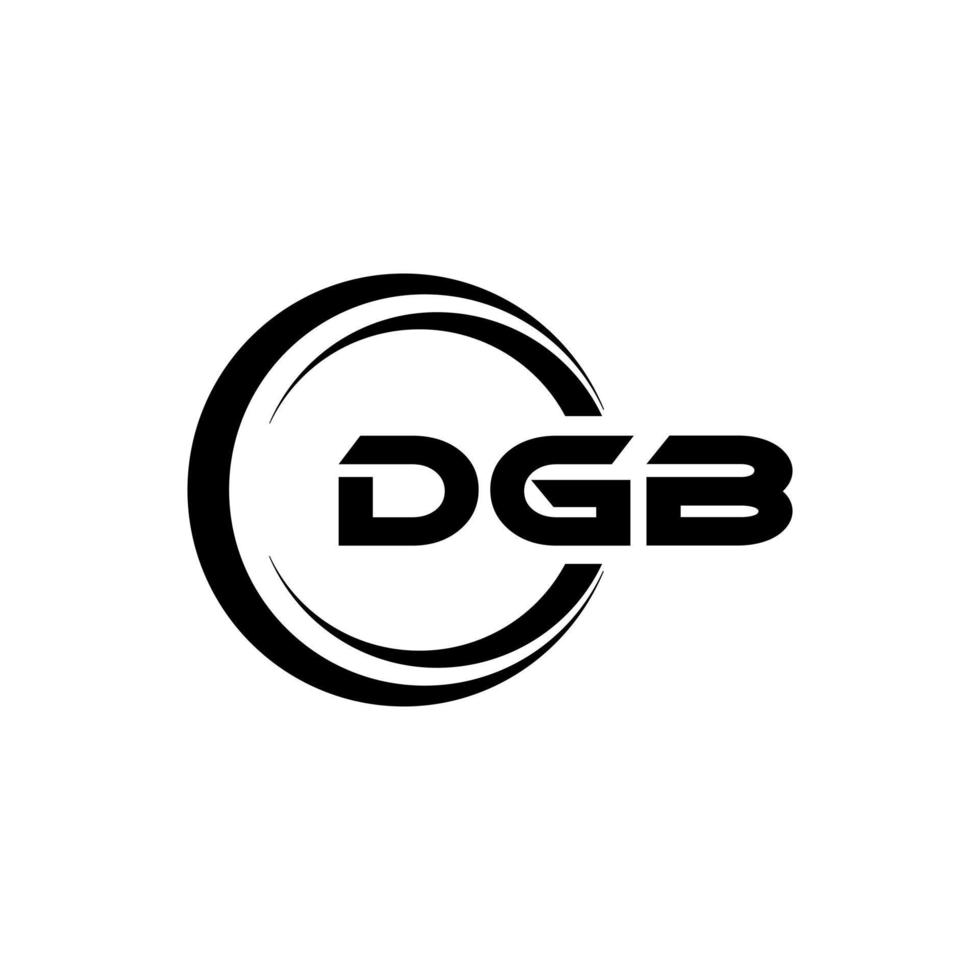DGB letter logo design in illustration. Vector logo, calligraphy designs for logo, Poster, Invitation, etc.