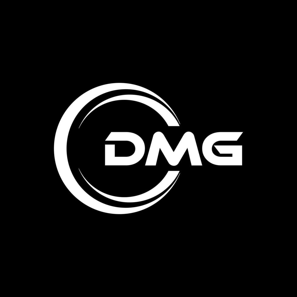 DMG letter logo design in illustration. Vector logo, calligraphy designs for logo, Poster, Invitation, etc.