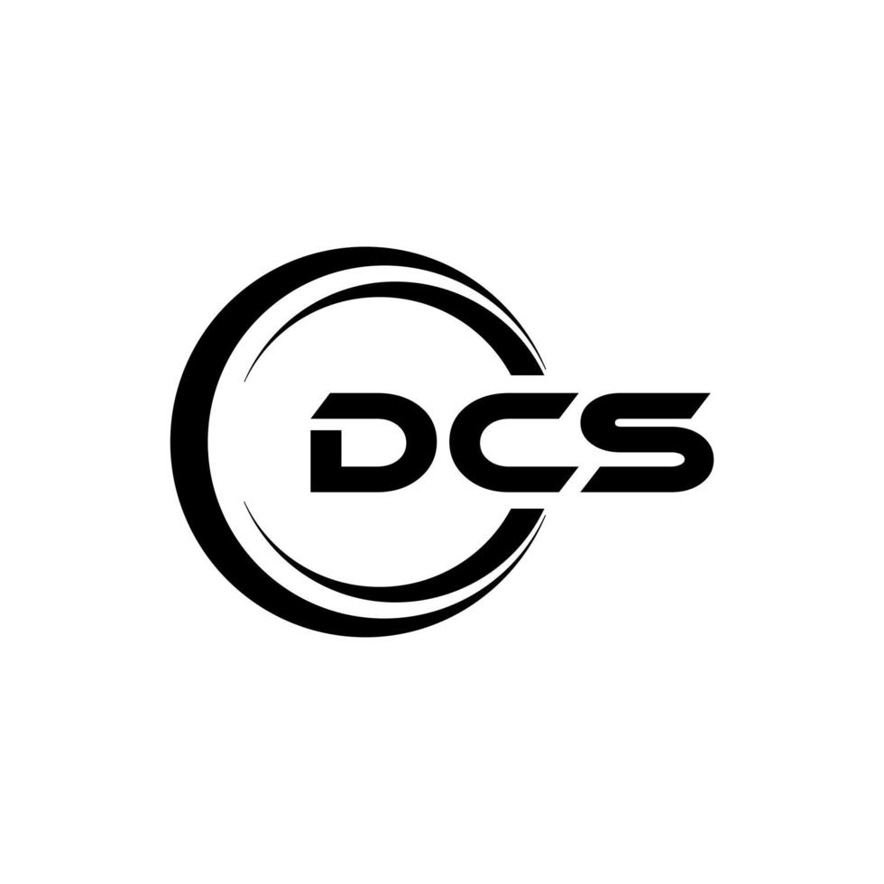 DCS letter logo design in illustration. Vector logo, calligraphy designs for logo, Poster, Invitation, etc.