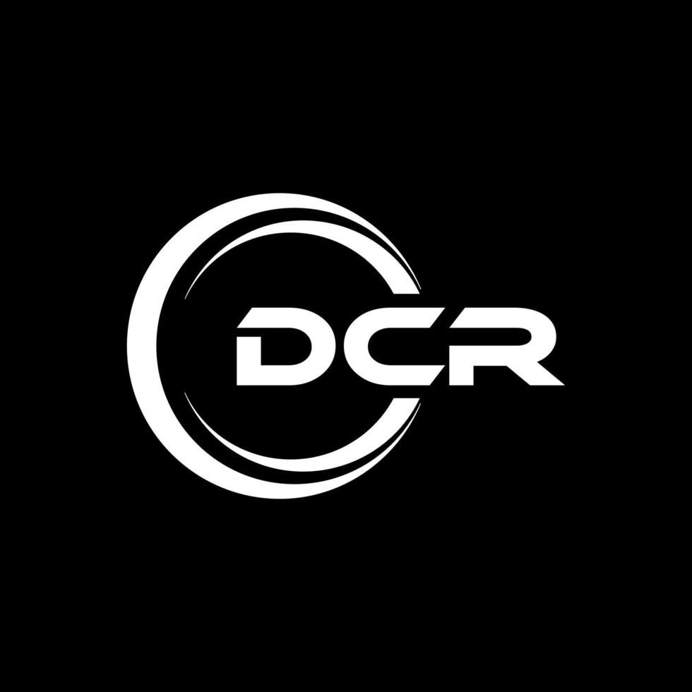 DCR letter logo design in illustration. Vector logo, calligraphy designs for logo, Poster, Invitation, etc.