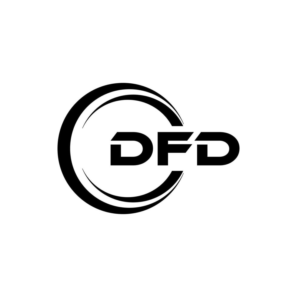 DFD letter logo design in illustration. Vector logo, calligraphy designs for logo, Poster, Invitation, etc.