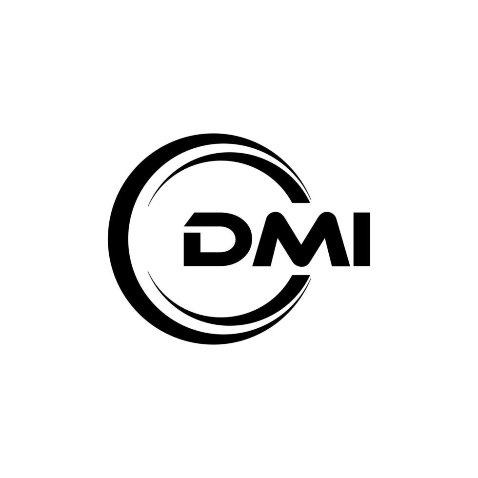 DMI letter logo design in illustration. Vector logo, calligraphy designs for logo, Poster, Invitation, etc.