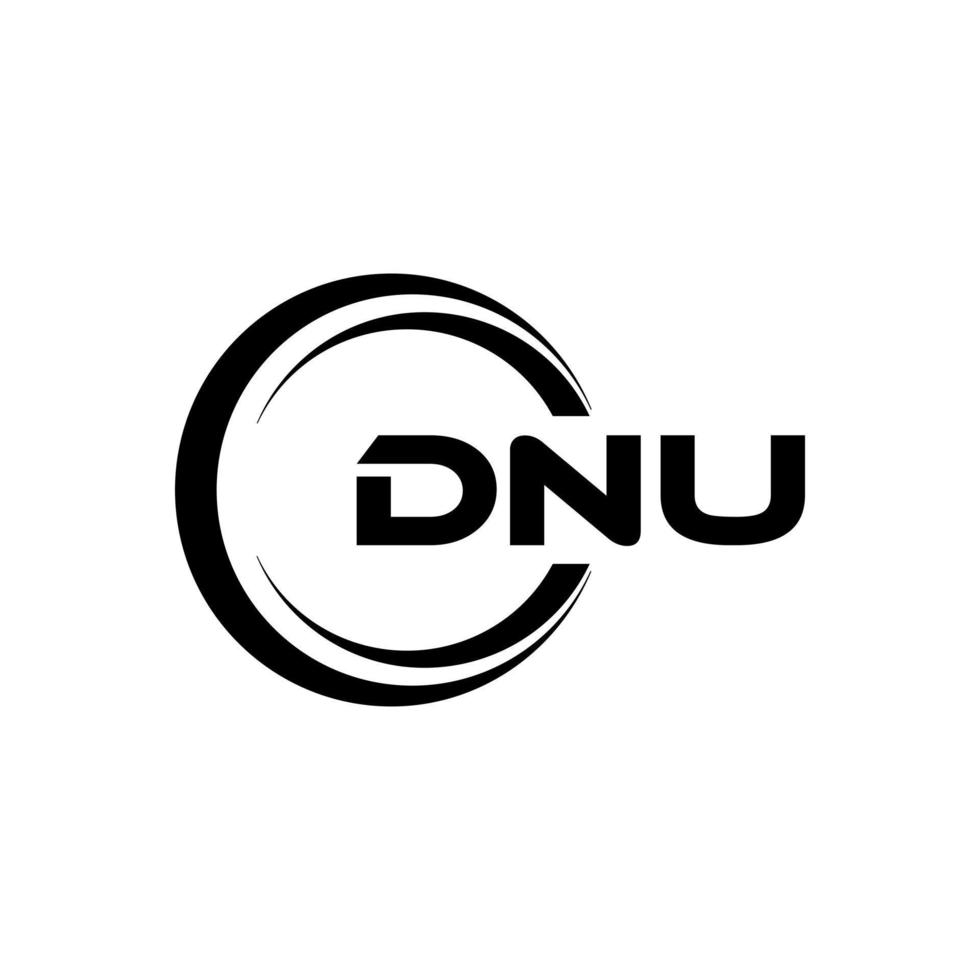 dnu letra logo diseño en ilustración. vector logo, caligrafía diseños para logo, póster, invitación, etc.