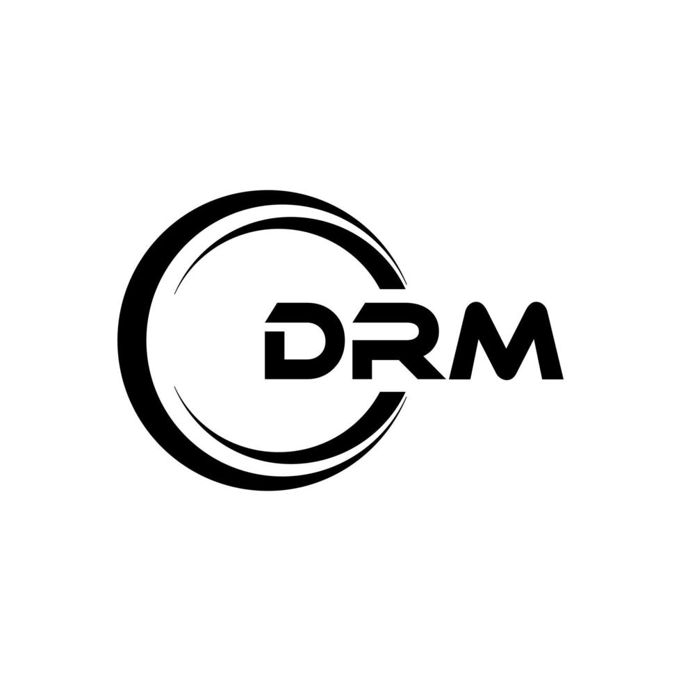 DRM letter logo design in illustration. Vector logo, calligraphy designs for logo, Poster, Invitation, etc.