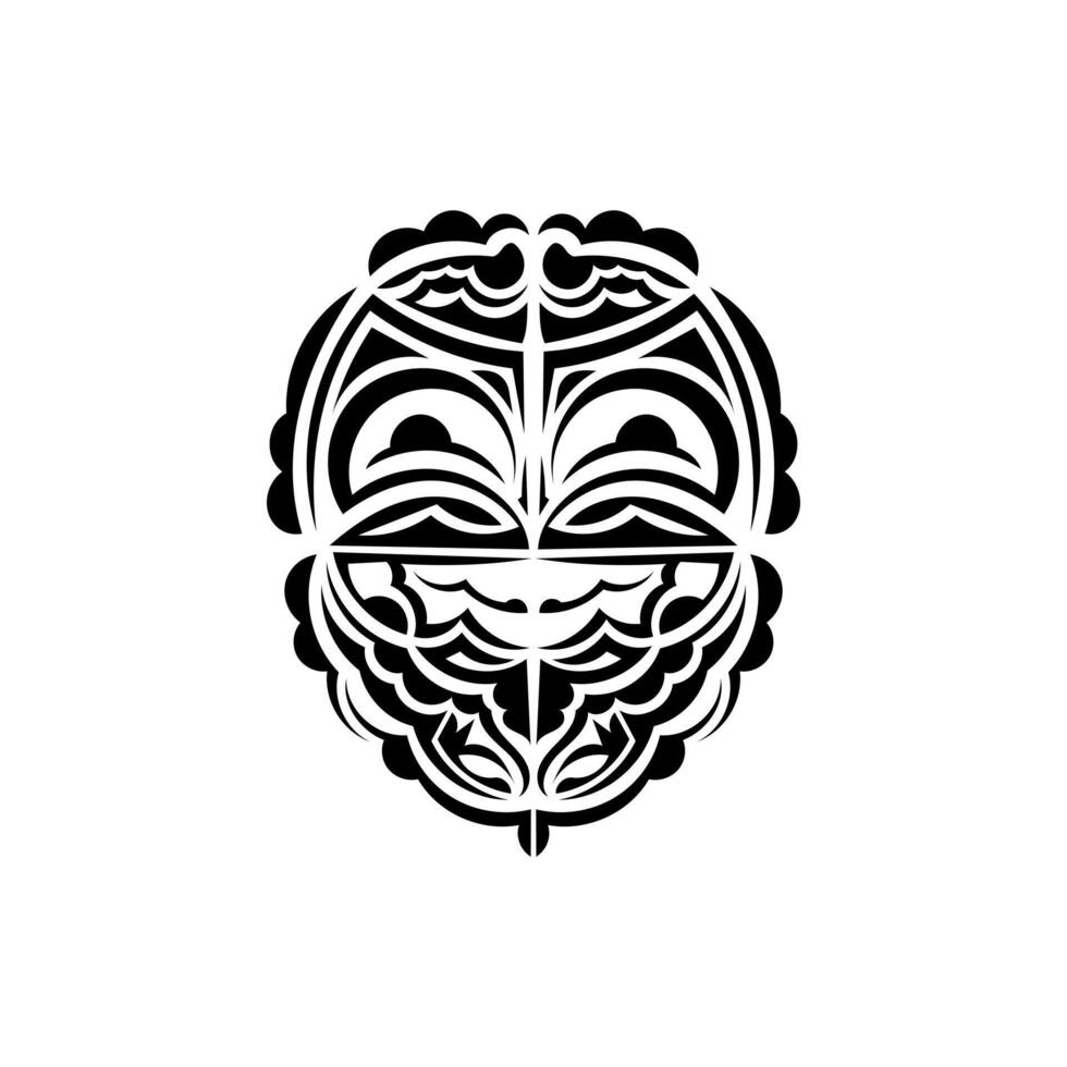 Masks of gods in ornamental style. Polynesian tribal patterns. Suitable for prints. Isolated. Vector. vector