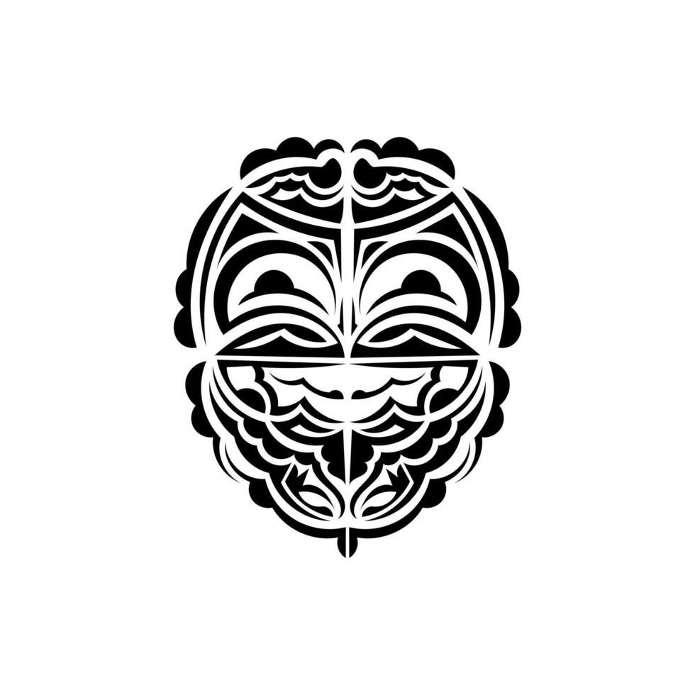 Masks of gods in ornamental style. Polynesian tribal patterns. Suitable for prints. Isolated. Vector. vector