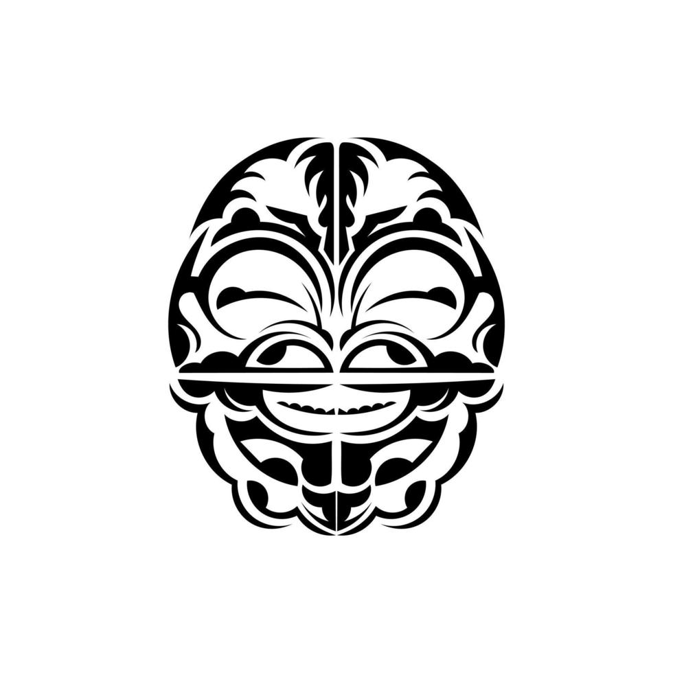 Ornamental faces. Maori tribal patterns. Suitable for tattoos. Isolated. Vector. vector