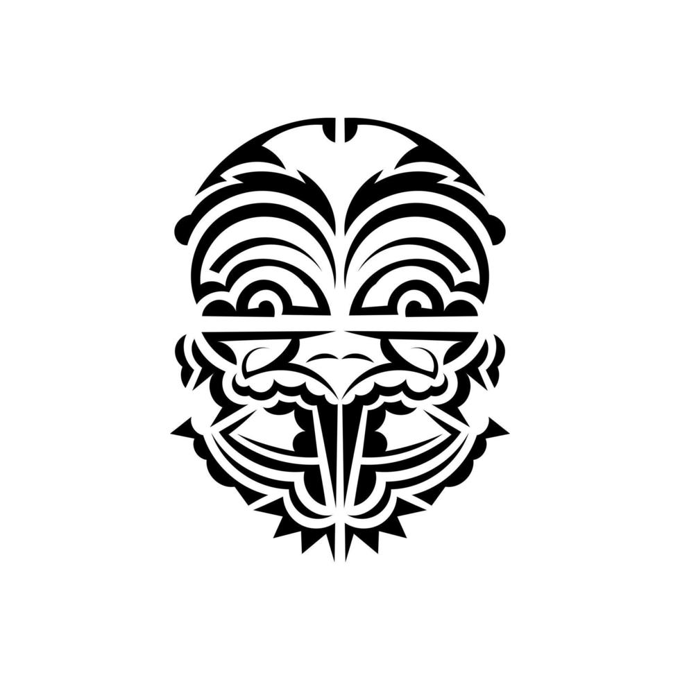 Viking faces in ornamental style. Hawaiian tribal patterns. Suitable for prints. Isolated on white background. Vector. vector