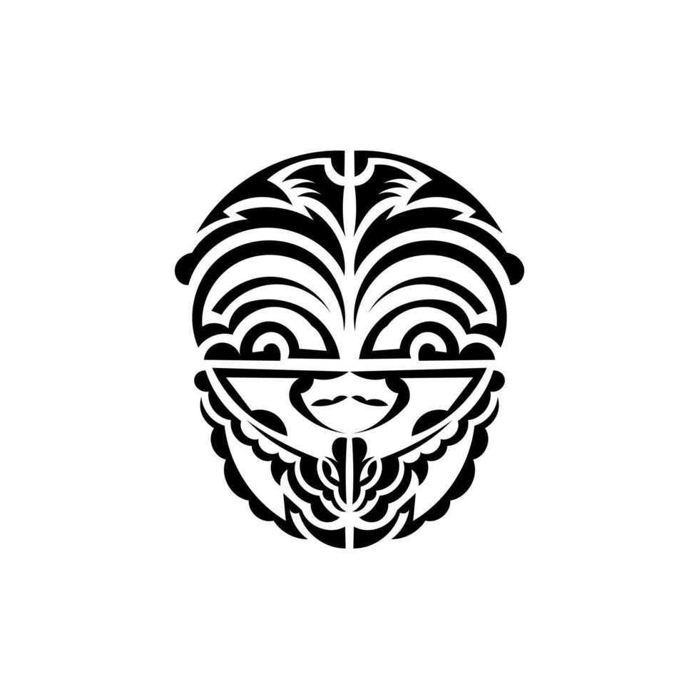 ornamental caras. hawaiano tribal patrones. adecuado para huellas dactilares. aislado en blanco antecedentes. negro ornamento, vector. vector