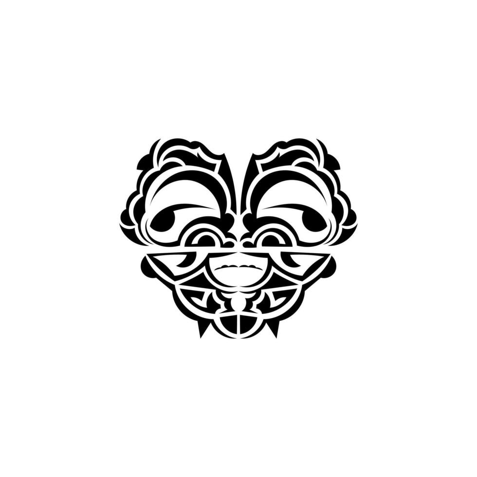 Ornamental faces. Hawaiian tribal patterns. Suitable for prints. Isolated. illustration. vector